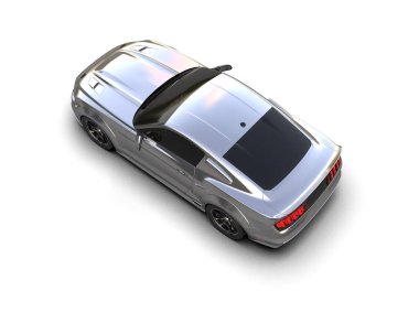 Beyaz arka planda izole edilmiş kaslı araba. 3d oluşturma 