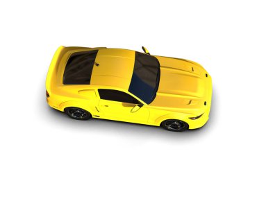 Beyaz arka planda izole edilmiş kaslı araba. 3d oluşturma 