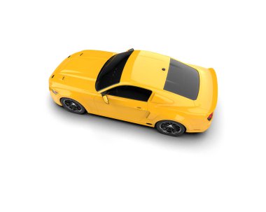 Beyaz arka planda izole edilmiş kaslı araba. 3d oluşturma 