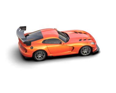 Beyaz arka planda izole edilmiş kaslı araba. 3d oluşturma 