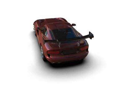 Beyaz arka planda izole edilmiş kaslı araba. 3d oluşturma 