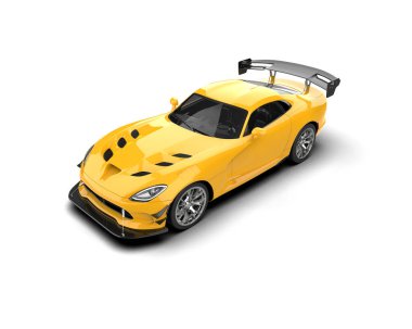 Beyaz arka planda izole edilmiş kaslı araba. 3d oluşturma 