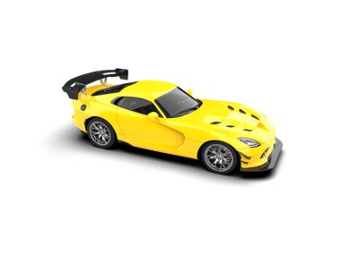 Beyaz arka planda izole edilmiş kaslı araba. 3d oluşturma 