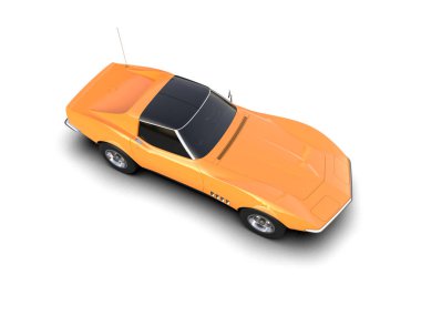 Beyaz arka planda izole edilmiş kaslı araba. 3d oluşturma 