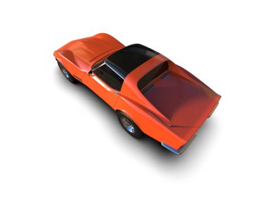 Beyaz arka planda izole edilmiş kaslı araba. 3d oluşturma 