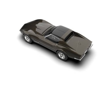 Beyaz stüdyo arka planında izole edilmiş 3 boyutlu bir araba.