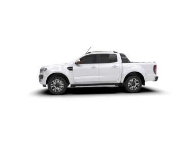 Pickup truck isolated on white background. 3d rendering - illustration