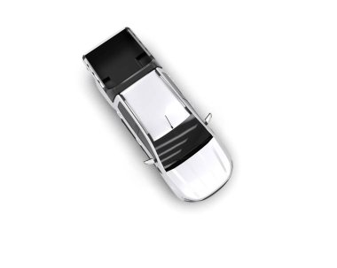 Pickup truck isolated on white background. 3d rendering - illustration