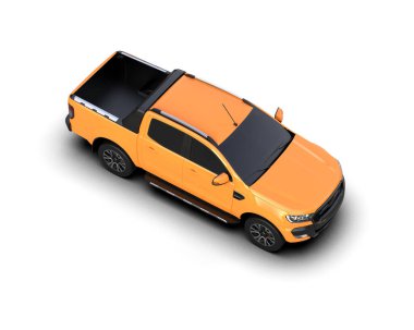 Pickup truck isolated on white background. 3d rendering - illustration