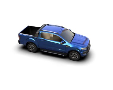 Pickup truck isolated on white background. 3d rendering - illustration