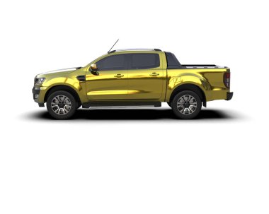 Pickup truck isolated on white background. 3d rendering - illustration