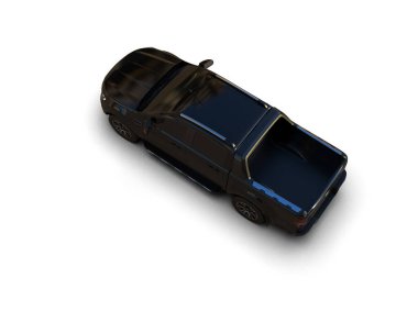Pickup truck isolated on white background. 3d rendering - illustration