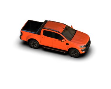 Pickup truck isolated on white background. 3d rendering - illustration