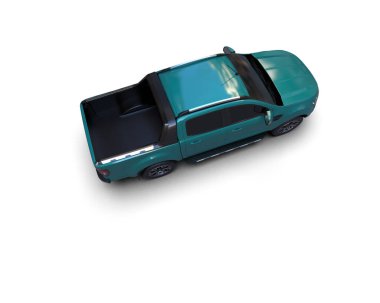 Pickup truck isolated on white background. 3d rendering - illustration