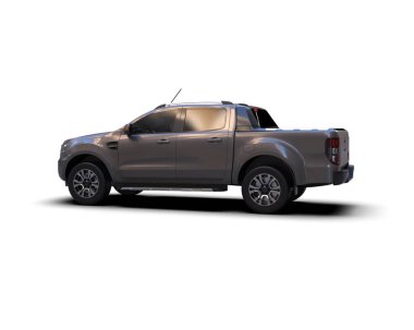 Pickup truck isolated on white background. 3d rendering - illustration