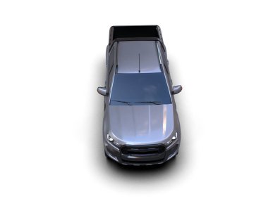 Pickup truck isolated on white background. 3d rendering - illustration