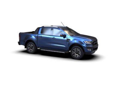 Pickup truck isolated on white background. 3d rendering - illustration