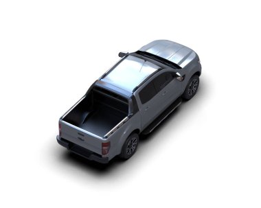 Pickup truck isolated on white background. 3d rendering - illustration