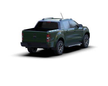 Pickup truck isolated on white background. 3d rendering - illustration