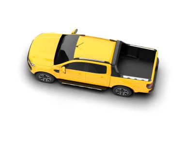 Pickup truck isolated on white background. 3d rendering - illustration