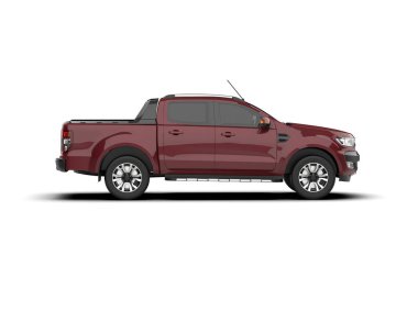 Pickup truck isolated on white background. 3d rendering - illustration