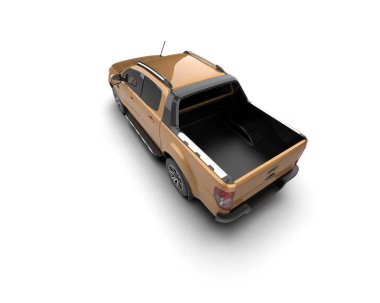 Pickup truck isolated on white background. 3d rendering - illustration