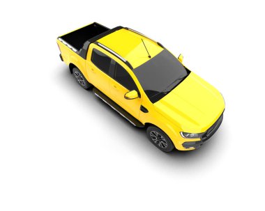 Pickup truck isolated on white background. 3d rendering - illustration