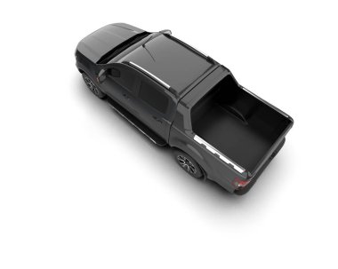 Pickup truck isolated on white background. 3d rendering - illustration