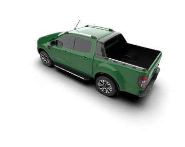 Pickup truck isolated on white background. 3d rendering - illustration