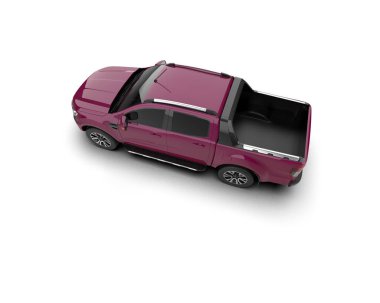Pickup truck isolated on white background. 3d rendering - illustration