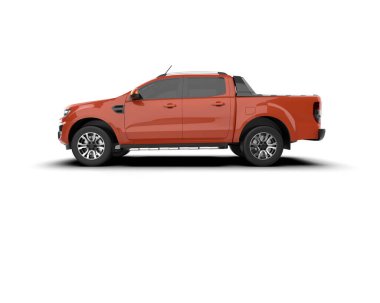 Pickup truck isolated on white background. 3d rendering - illustration