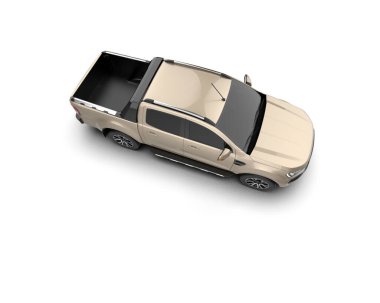 Pickup truck isolated on white background. 3d rendering - illustration