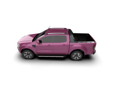 Pickup truck isolated on white background. 3d rendering - illustration