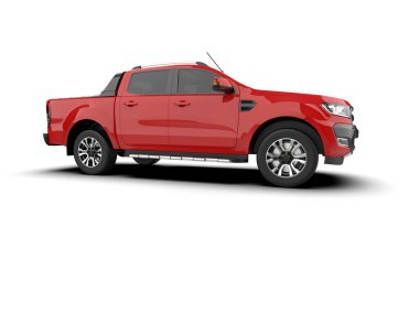 Pickup truck isolated on white background. 3d rendering - illustration