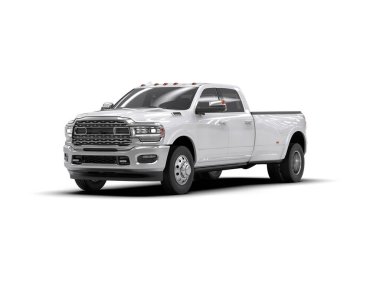 Pickup truck isolated on white background. 3d rendering - illustration