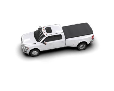 Pickup truck isolated on white background. 3d rendering - illustration