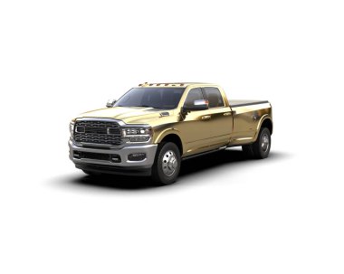 Pickup truck isolated on white background. 3d rendering - illustration