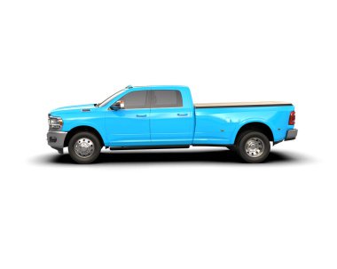 Pickup truck isolated on white background. 3d rendering - illustration