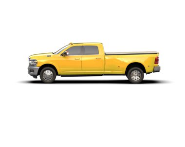 Pickup truck isolated on white background. 3d rendering - illustration