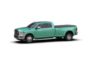 Pickup truck isolated on white background. 3d rendering - illustration
