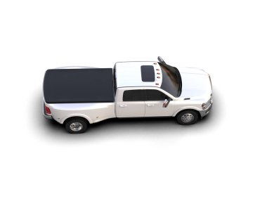 Pickup truck isolated on white background. 3d rendering - illustration