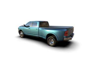 Pickup truck isolated on white background. 3d rendering - illustration