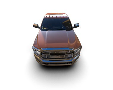 Pickup truck isolated on white background. 3d rendering - illustration