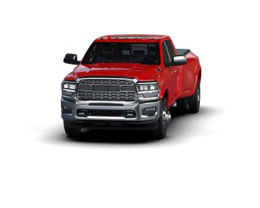 Pickup truck isolated on white background. 3d rendering - illustration