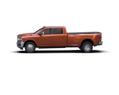 Pickup truck isolated on white background. 3d rendering - illustration