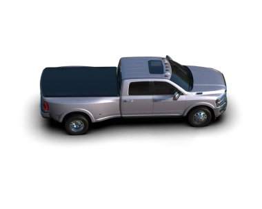 Pickup truck isolated on white background. 3d rendering - illustration