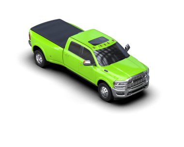Pickup truck isolated on white background. 3d rendering - illustration