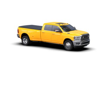 Pickup truck isolated on white background. 3d rendering - illustration