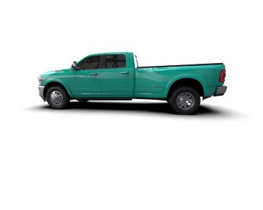 Pickup truck isolated on white background. 3d rendering - illustration
