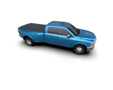 Pickup truck isolated on white background. 3d rendering - illustration